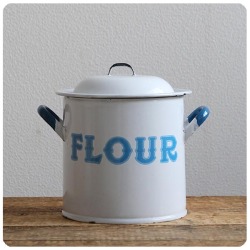 イギリス アンティーク ホーロー製 フラワー缶 FLOUR 小麦粉 キャニスター V-324