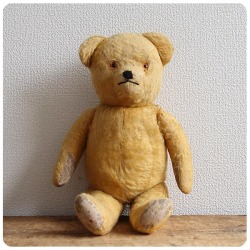 イギリス アンティーク テディベア くまのぬいぐるみ 雑貨「全長約47cm」V-375