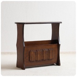 イギリス アンティーク調 サイドテーブル 英国 家具「マガジンラック付き」V-408