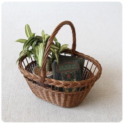 イギリス アンティーク バスケット ショッピングかご 英国 インテリア雑貨「籐製・ラタン」V-546