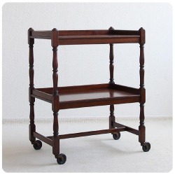 イギリス アンティーク キッチンワゴン トロリー 英国 マホガニー 収納家具「キャスター付き」V-552