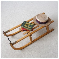 ドイツ ヴィンテージ ソリ 木製 アンティーク そり ダボス スレッジ ガーデニング「DAVOS」V-569
