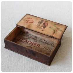 イギリス アンティーク ウッドボックス ティーチャーズ ウイスキー パイン材 木箱「Teacher's Whisky」V-997
