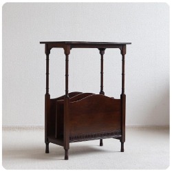 イギリス アンティーク マホガニー材 マガジンラック/サイドテーブル/飾り台/収納家具/店舗什器【ハイクオリティ家具】Z-047