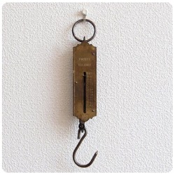 ドイツ製 アンティーク ポケットバランス/スプリングバランス/ハンギングスケール/吊りはかり/ブラス/真鍮【POCKET BALANCE】Z-092