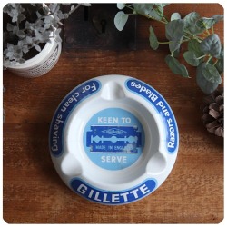 イギリス アンティーク Gillette Razors and Blades 灰皿/アッシュトレイ/陶器製/ロイヤルドルトン【ROYAL DOULTON】Z-289