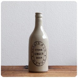 イギリス アンティーク ジンジャービアボトル/陶器製ビールボトル/花瓶/一輪挿し/インテリア【HARRIS&CO HYTHE】Z-987