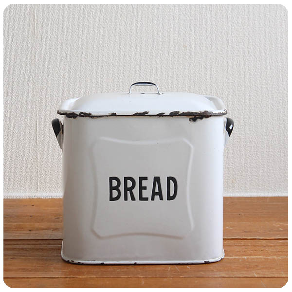 イギリス アンティーク ホーロー BREAD缶 【大】ブレッド缶　ブレッドケース イギリス アンティーク ホーローブレッド缶 エナメル 保存缶 蓋付き