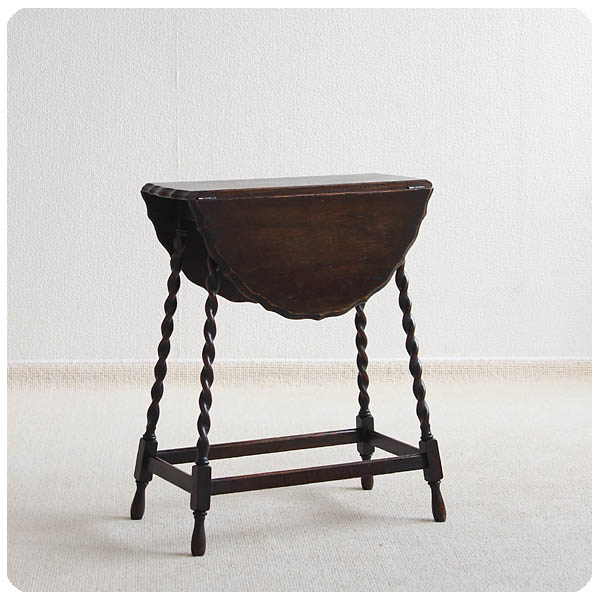 イギリスアンティークコンパクトバタフライテーブルサイドテーブル希少