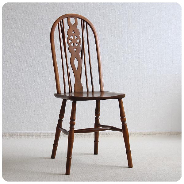 イギリス アンティーク調 ホイールバックチェア ハイバック K-504