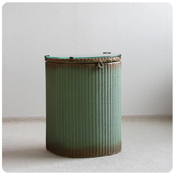 LLOYD ROOM ヴィンテージ ガラストップ　リネンボックス　バスケット LLOYD ROOM ヴィンテージ ガラストップ リネンボックス バスケット