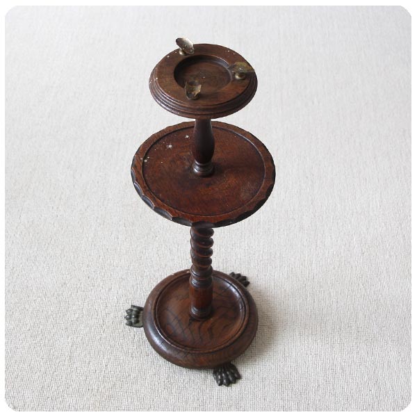 イギリス アンティーク スモーカーズスタンド/英国家具/オーク/灰皿