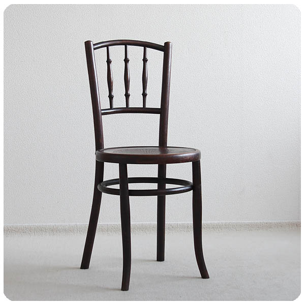 チェコスロバキア アンティーク ベントウッドチェア 曲げ木 椅子 花柄