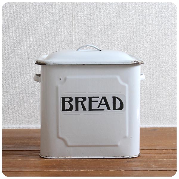 英国アンティーク琺瑯製ブレッド缶/ホーローキャニスター/米びつ(81