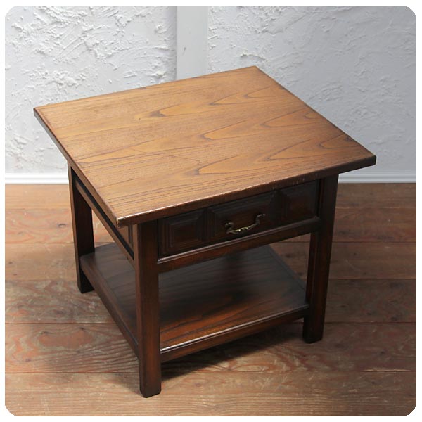 イギリス アンティーク調 引き出し付きローテーブル 木製  