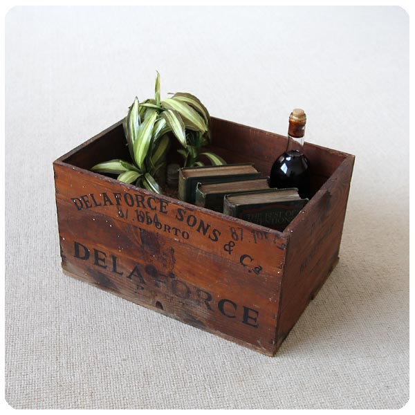 イギリス ヴィンテージ ウッドボックス 木箱 アンティーク DELAFORCE  