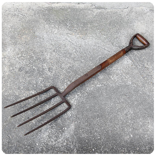 イギリス アンティーク ガーデンフォーク ブロカント 農具 店舗什器