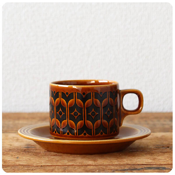 イギリス ヴィンテージ ホーンジー（Hornsea）カップ＆ソーサ― Q-075