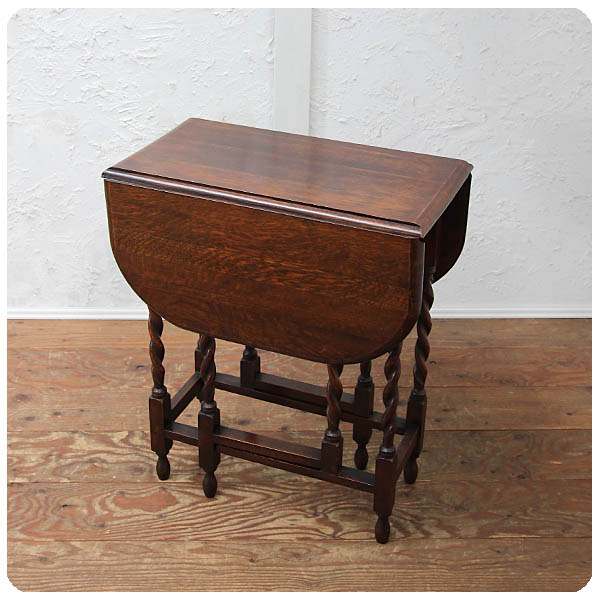 イギリス アンティーク ゲートレッグテーブル オーク材 Q-170