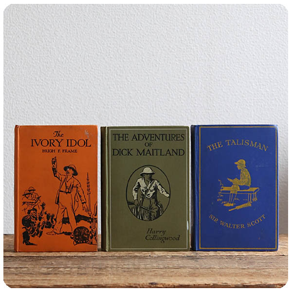 英国 アンティーク ブック3冊セット/古本/古書/洋書/インテリア雑貨