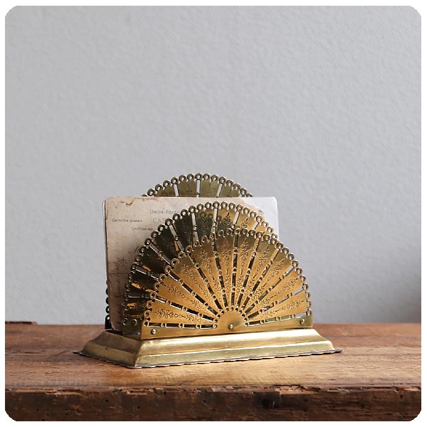 英国 アンティーク ブラス製 レターホルダー/ラック/真鍮/インテリア