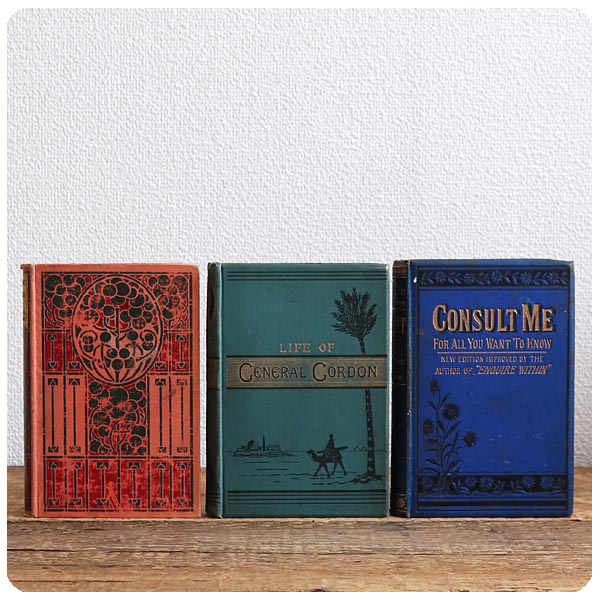 イギリス アンティークブック 3冊セット/古本/古書/洋書/インテリア