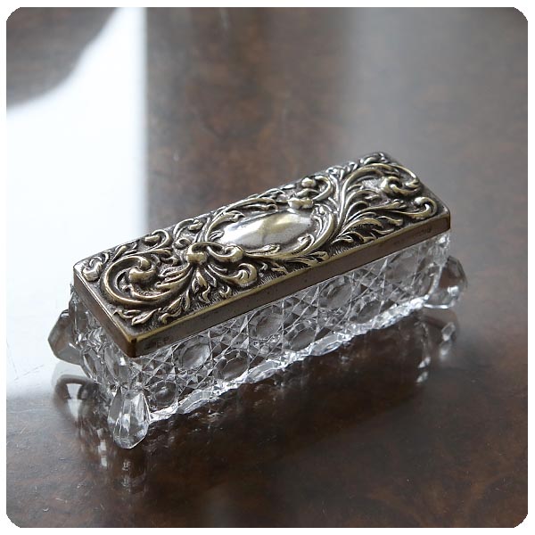 アンティーク たくまし 純銀製 バカラディーラーカードケース 165g 