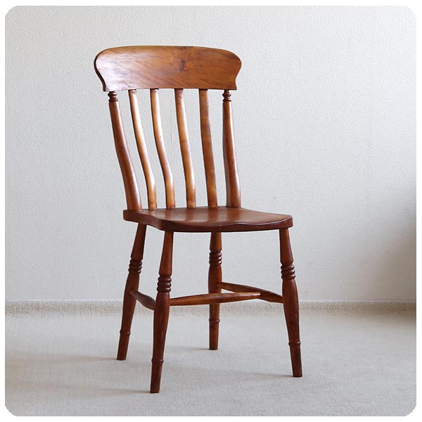 イギリス アンティーク ラスバックチェア ダイニングチェア 木製椅子  