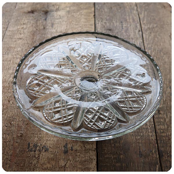 イギリス アンティーク ケーキスタンド/プレスガラス 『送料無料』CA-058 イギリス アンティーク ケーキスタンド/プレスガラス 『送料無料』CA-058