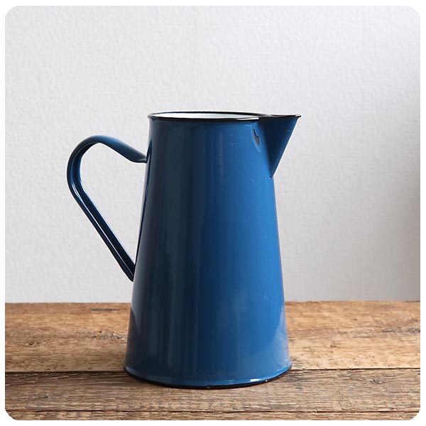 イギリス アンティーク ホーロー ウォータージャグ フラワーベース  