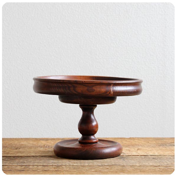 イギリス アンティーク オーク材 コンポート ケーキスタンド 古木 盛皿  