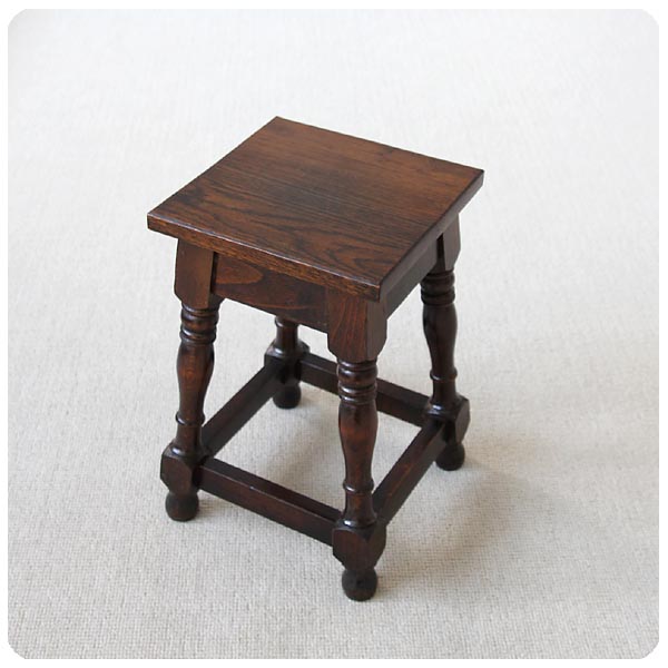 オーク材 総無垢 スツール サイドテーブル イギリス アンティーク