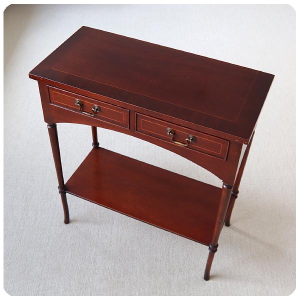 イギリス アンティーク調 引き出し付きコンソールテーブル/マホガニー  