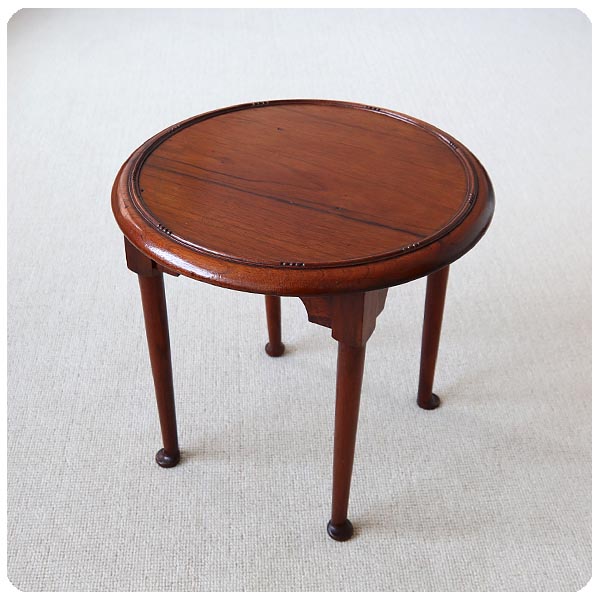 英国アンティーク猫脚ネストテーブル3台/木製机/サイドテーブル(83-183  