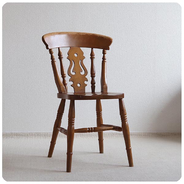 イギリス アンティーク キッチンチェア/ダイニングチェア/ナチュラル  