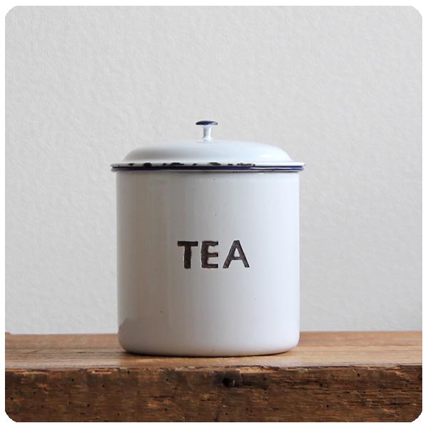 スウェーデン アンティーク Kockums ティーキャニスター/ホーロー缶/コクムス/TEA【お洒落な北欧キッチン雑貨】M-704