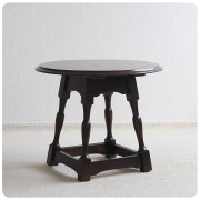 イギリス アンティーク調 ラウンドテーブル 木製 飾り台 家具 店舗什器 「コーヒーテーブル」K-200