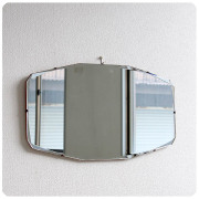 イギリス アンティーク ウォールミラー 壁掛け鏡 アールデコ インテリア ディスプレイ 店舗什器「カットガラス」Q-080