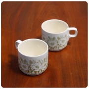 イギリス ヴィンテージ HORNSEA コーヒーカップ2個セット ホーンジー 雑貨 インテリア 店舗什器「FLEUR（フルール）」Q-382