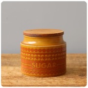 イギリス ヴィンテージ ホーンジー シュガーキャニスター サフラン 陶器 インテリア 店舗什器「HORNSEA SAFFRON」Q-447