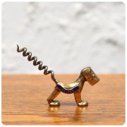 アイルランド アンティーク ブラス ワインオープナー 真鍮製 コルク抜き コルクスクリュー 雑貨 店舗什器「犬/テリア」Q-475