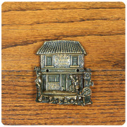 イギリス ヴィンテージ ブラス ドアノッカー 真鍮製 骨董店 インテリア 雑貨 店舗什器「Ye Olde Curiositie Shoppe」Q-500