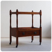 イギリス アンティーク キッチンワゴン/オーク材家具/キャスター/トロリー/ドロワー/飾り台【うれしい引き出し付き】T-620
