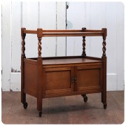イギリス アンティーク キッチンワゴン/オーク材家具/キャスター/トロリー/ドロワー/飾り台/店舗什器【うれしい引き出し付き】T-708
