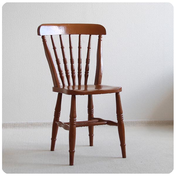 イギリス アンティーク ペイントチェア/カントリーチェア/シャビー【ペイントの可愛いキッチンチェア】N-491