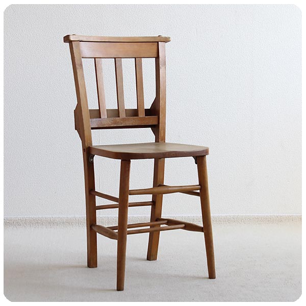 イギリス アンティーク調 チャーチチェア 教会椅子 カントリー インテリア 家具「聖書BOX付」P-160