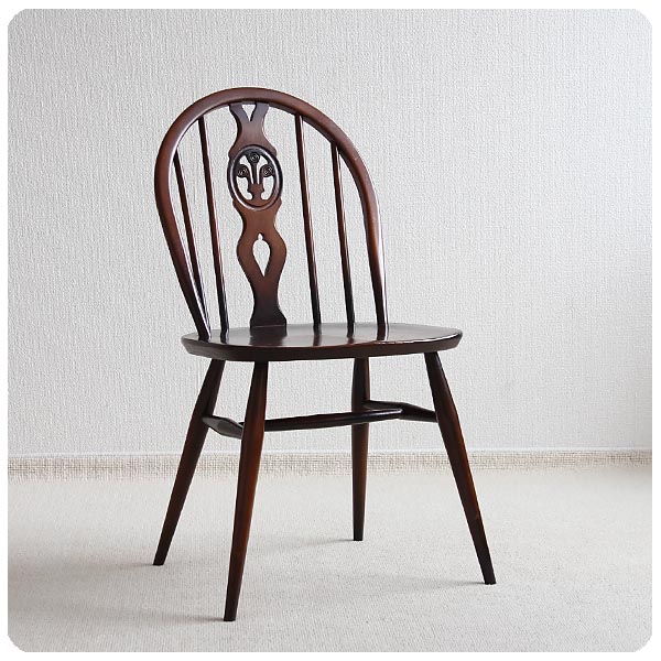イギリス アンティーク アーコールチェア ERCOL 木製椅子 ダイニングチェア 家具「シスルバック」P-478