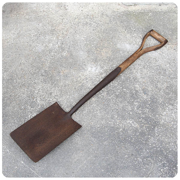 イギリス アンティーク ガーデンスコップ 英国 ブロカント ガーデニング ツール 農具 P-582