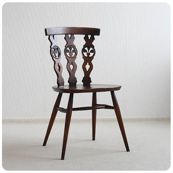 イギリス アンティーク アーコールチェア ERCOL 木製椅子 シスルバックチェア 家具 P-598