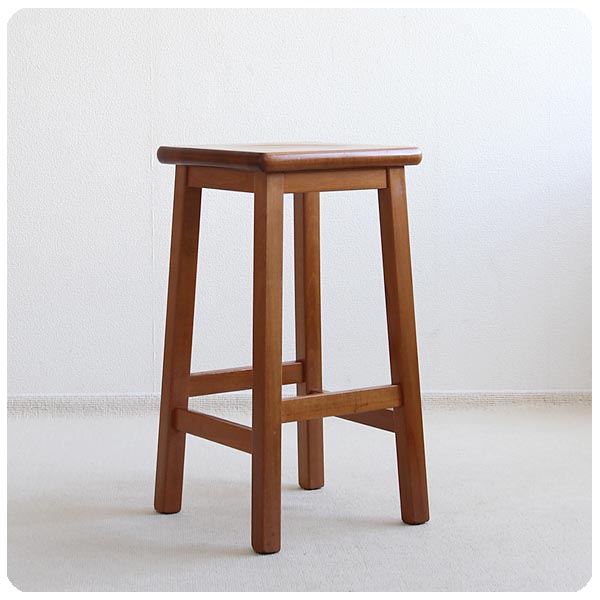 イギリス ヴィンテージ ハイスツール 木製椅子 アンティーク 花台 家具 カウンターチェア P-688